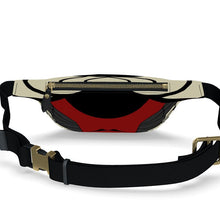 Load image into Gallery viewer, Fanny pack with black, red, and beige design on a white background