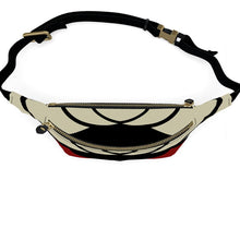 Load image into Gallery viewer, Fanny pack with black and red design on a white background