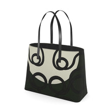 Load image into Gallery viewer, Black and white tote bag with decorative patterns on a white background
