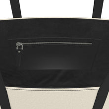 Load image into Gallery viewer, Close-up of a black bag with a zipper and beige interior on a white background
