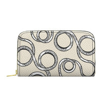 Load image into Gallery viewer, Wallet with black spiral pattern on a beige background
