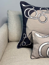 Load image into Gallery viewer, Decorative pillows with snake pattern on a beige sofa
