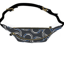Load image into Gallery viewer, Fanny pack with blue and white pattern on a white background
