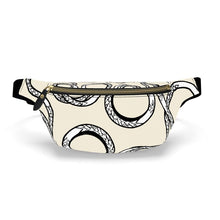 Load image into Gallery viewer, Fanny pack with black snake pattern on a white background
