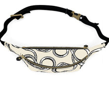 Load image into Gallery viewer, Fanny pack with black and white pattern on a white background
